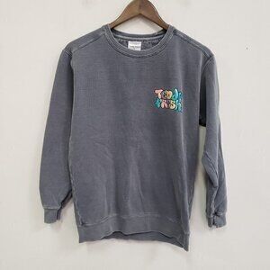 Teddy Fresh Faded‎ Gray Sweatshirt Spellout Crew Pullover